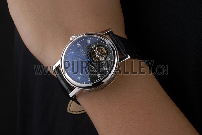 Breguet Classique Complications Stainless Steel Case Black Leather Strap 80157