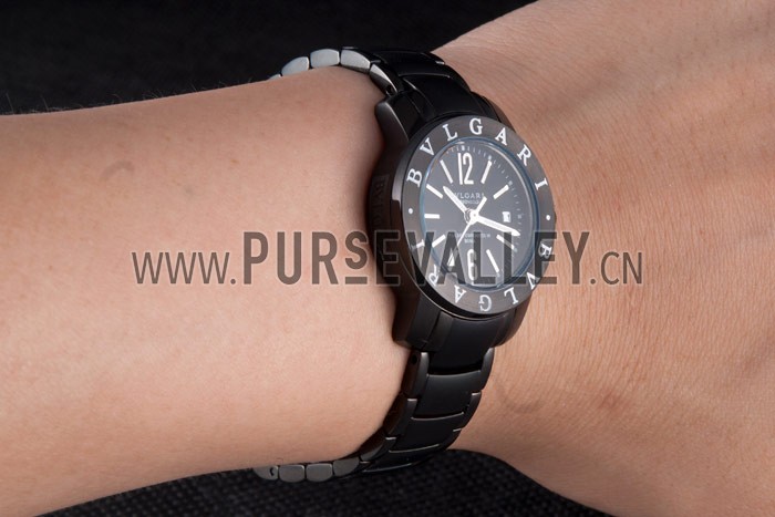 Bvlgari Bvlgari 27mm Black Dial Black Steel Case Black Steel Bracelet