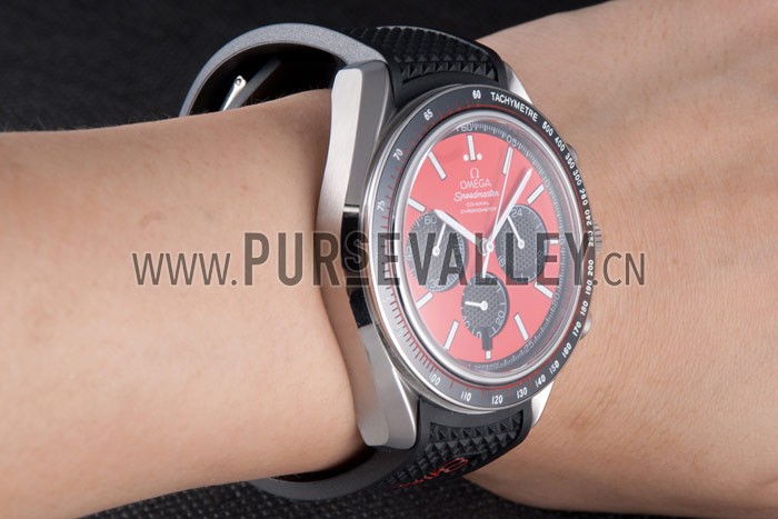 Omega Speedmaster Black Rubber Bracelet Red Dial 801421