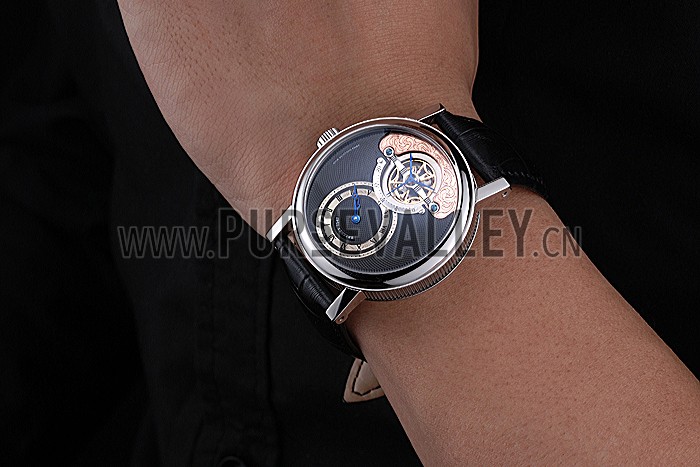 Breguet Classique Grande Complication Tourbillon Silver Case Black Dial Black Leather Strap 622212