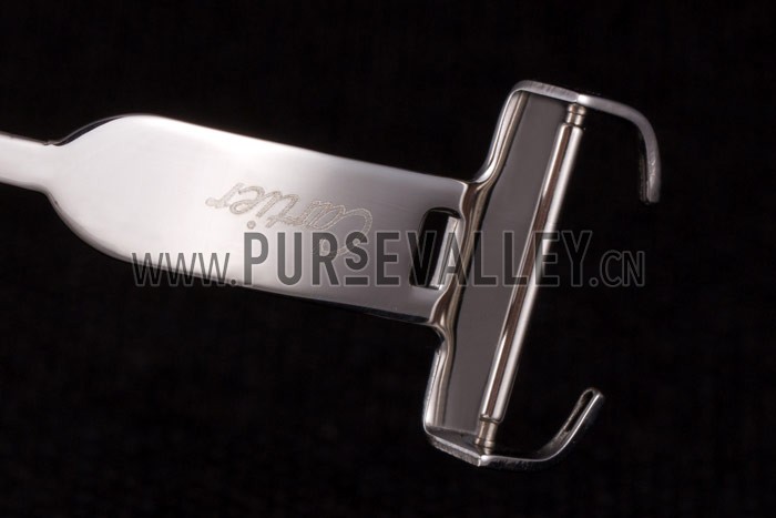 Cartier Moonphase Silver Watch with Brown Leather Band ct256 621375