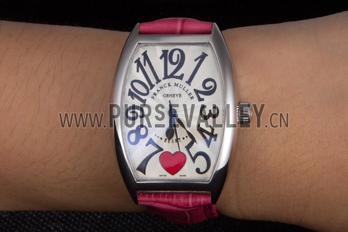 Franck Muller Heart Pink Leather Band 621586
