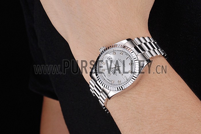 Rolex Day-Date Polished Stainless Steel Silver Dial
