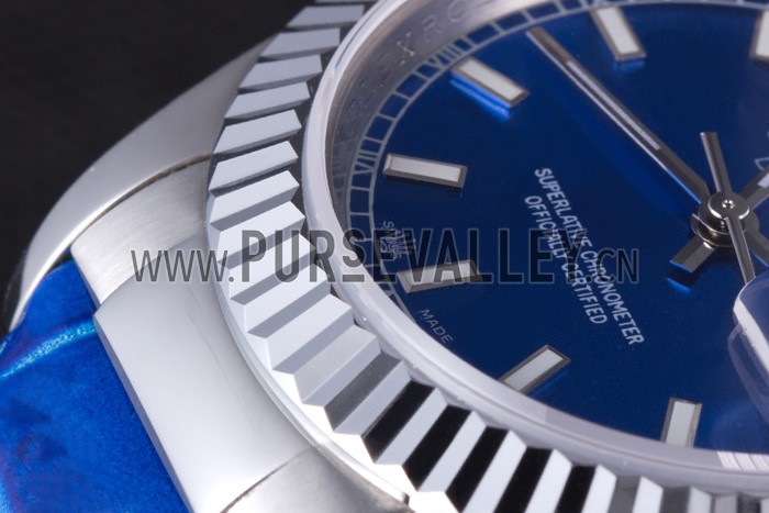 Rolex Day-Date Oyster Collection Blue Leather Band 621490