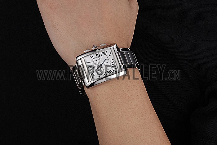 Cartier Tank MC White Dial Stainless Steel Case And Bracelet 622697