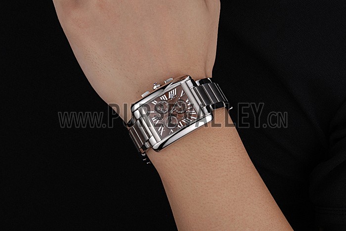 Cartier Tank MC Brown Dial Stainless Steel Case And Bracelet 622699