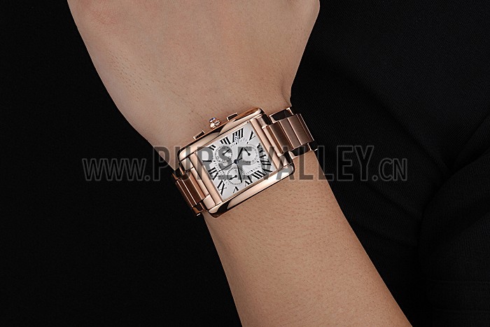 Cartier Tank MC White Dial Rose Gold Case And Bracelet 622702