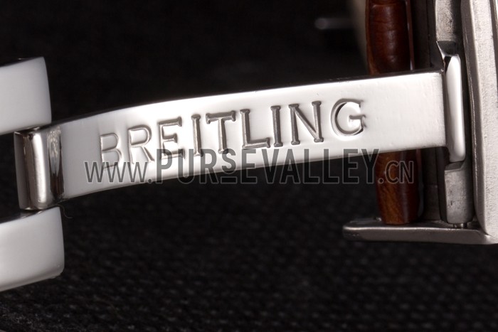 Breitling Transocean White Dial Light Brown Leather Strap Rose Gold Bezel