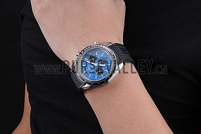 Omega Speedmaster Black Rubber Strap Blue Dial 622043