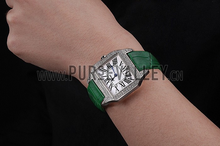 Cartier Santos 100 Diamond Silver Bezel 621914