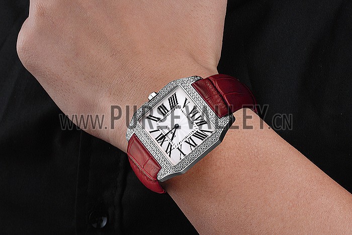 Cartier Santos 100 Diamond Silver Bezel 621928