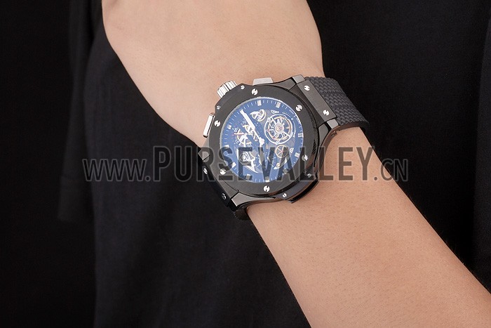 Hublot King Power Tourbillon Black Strap Black Dial
