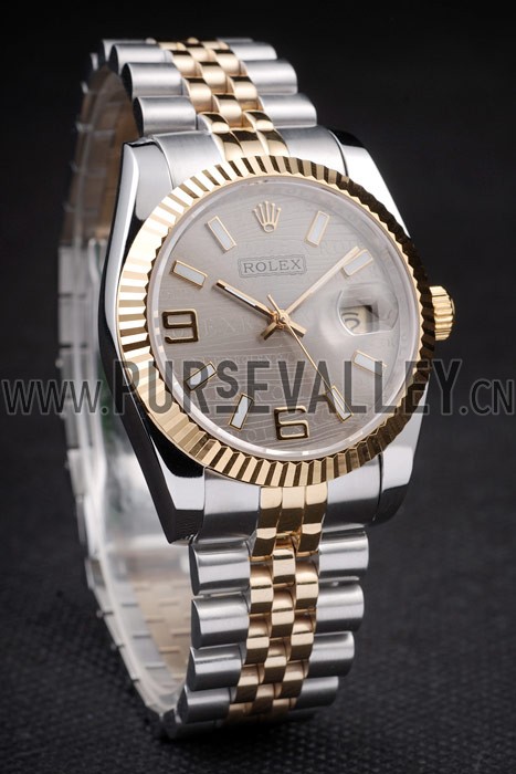 Rolex DateJust Two Tone Stainless Steel 18k Gold Plated Silver Dial 98085