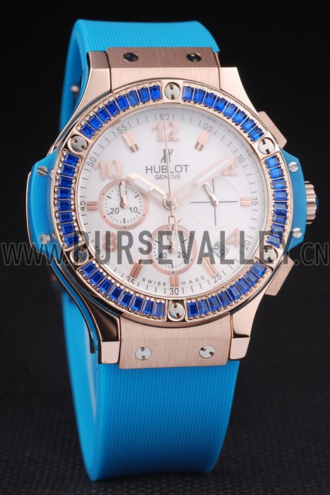 Hublot Big Bang Tutti Frutti Blue Strap Gold Dial