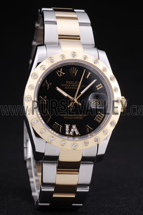 Rolex Datejust Diamond Bezel Black Dial 7463