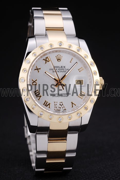 Rolex Datejust Diamond Bezel White Dial 7464