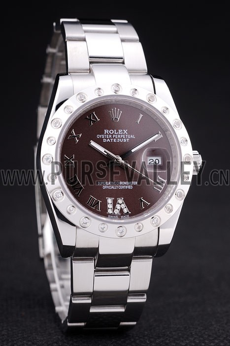 Rolex Datejust Diamond Bezel Brown Dial 7466