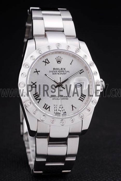 Rolex Datejust Diamond Bezel Silver Dial 7468