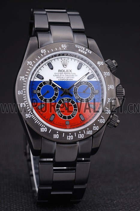 Rolex Cosmograph Daytona Black Bracelet Russian Flag Dial 7472