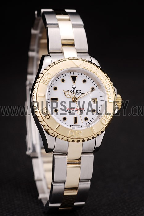 Rolex Yacht Master Gold Tachymeter White Dial