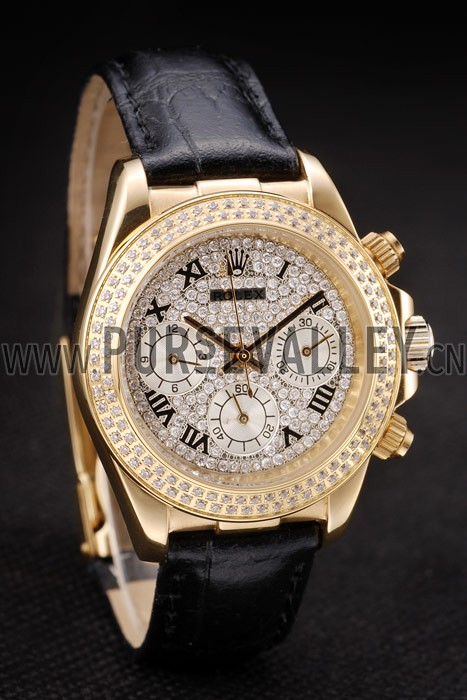 Rolex Daytona Lady Gold Case Crystal Studded Bezel Crystal Studded Dial 98238