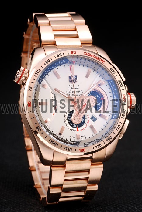 Tag Heuer Carrera Rose Gold Case White Dial