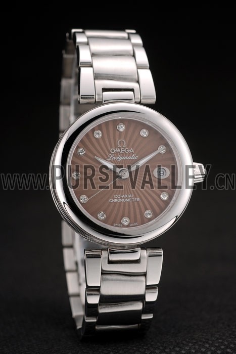 Omega DeVille Ladymatic Stainless Steel Strap Brown Dial