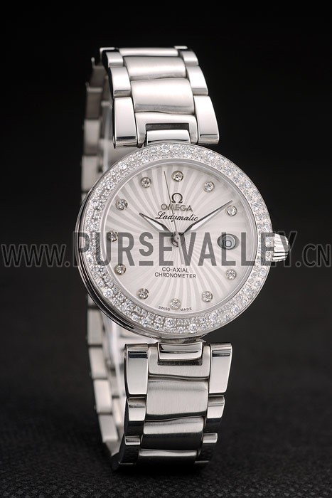 Omega DeVille Ladymatic iamond Plated Bezel White Dial