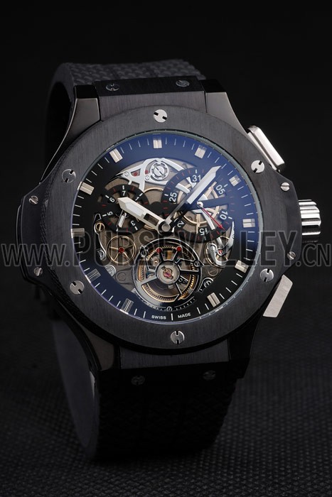 Hublot King Power Tourbillon Black Strap Black Dial