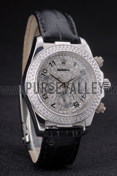 Rolex Daytona Lady Stainless Steel Case Crystal Studded Bezel Crystal Studded Dial