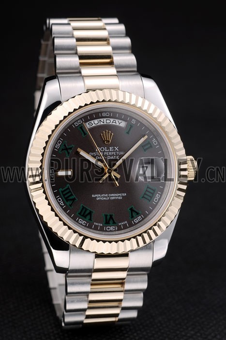 Rolex DayDate Grey Dial Dual Colored Stainless Steel Strap 41981