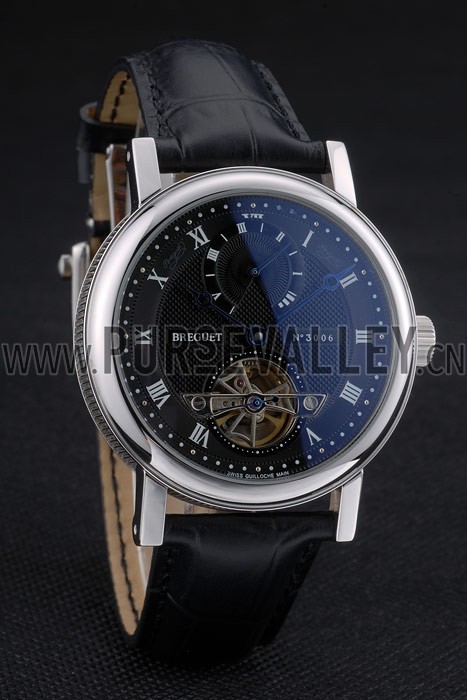 Breguet Classique Complications Stainless Steel Case Black Leather Strap 80157