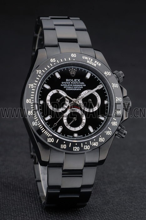 Rolex Daytona Black Ion Plated Tachymeter Black Stainless Steel Strap Black Dial 80247