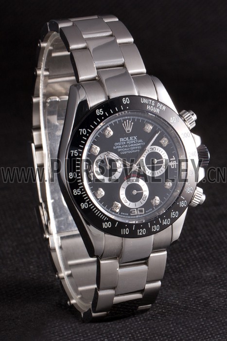 Rolex Daytona Stainless Steel Black Enameled Black Dial