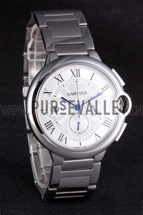 Cartier Ballon Bleu Chronograph White Dial Stainless Steel Case And Bracelet