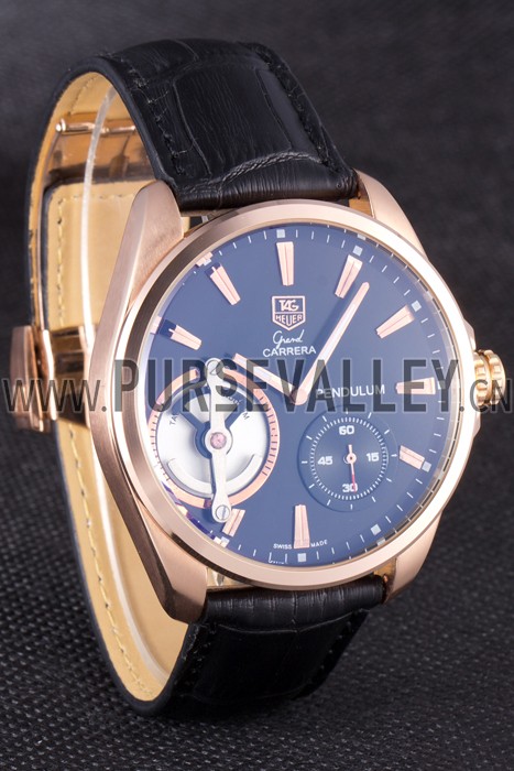 Tag Heuer Carrera Pendulum Black Leather Strap 7919