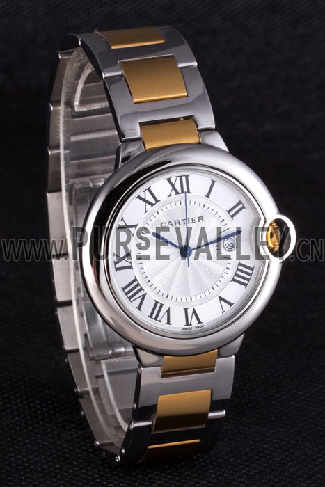 Cartier Ballon Bleu 42mm White Dial Stainless Steel Case Two Tone Bracelet