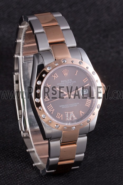 Rolex Datejust Diamond Bezel Brown Dial 7465