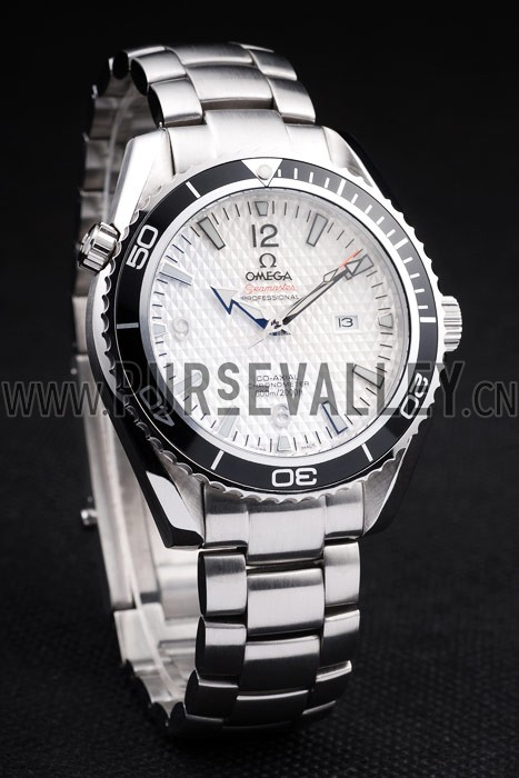 Omega Seamaster Planet Ocean Co-axial Black Case White Dial