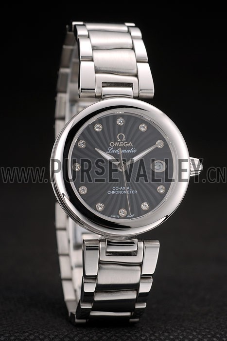 Omega DeVille Ladymatic Stainless Steel Strap Black Dial