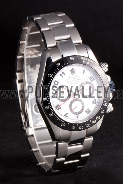 Rolex Daytona Stainless Steel Black Enameled Silver Dial