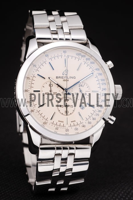 Breitling Transocean White Dial Stainless Steel Strap