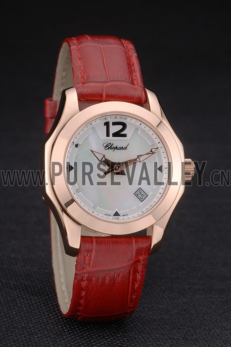 Chopard Red Leather Bracelet Watch 80276