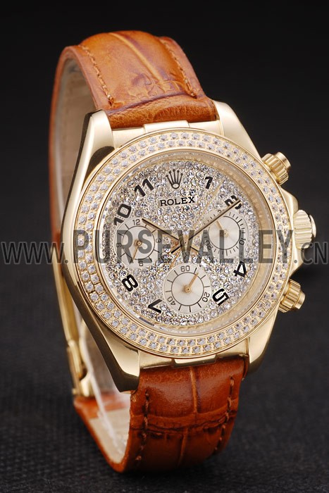 Rolex Daytona Lady Gold Case Crystal Studded Bezel Crystal Studded Dial 98237