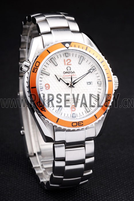 Omega Seamaster Planet Ocean Co-axial Orange Case White Dial