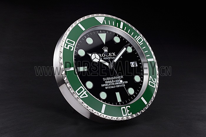 Rolex Submariner Wall Clock Silver-Green 621912