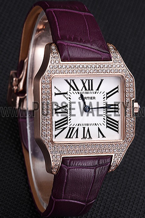 Cartier Santos 100 Diamond Rose Gold Bezel 621913