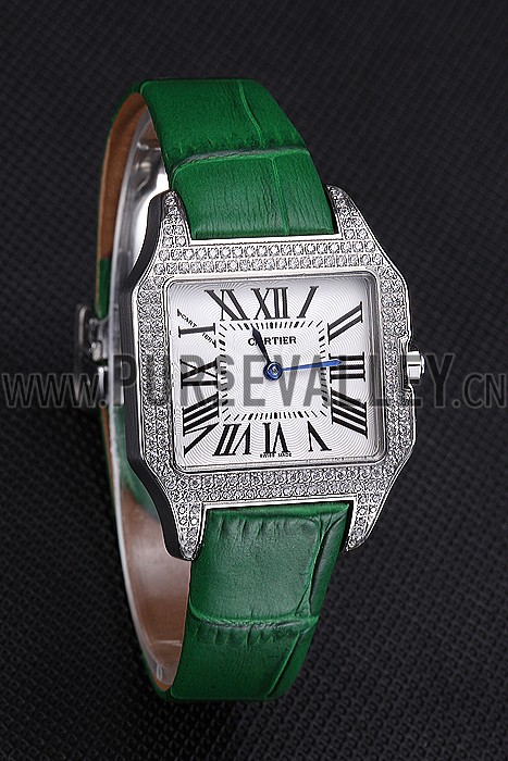 Cartier Santos 100 Diamond Silver Bezel 621914