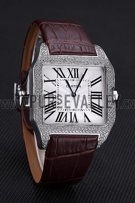 Cartier Santos 100 Diamond Silver Bezel 621926