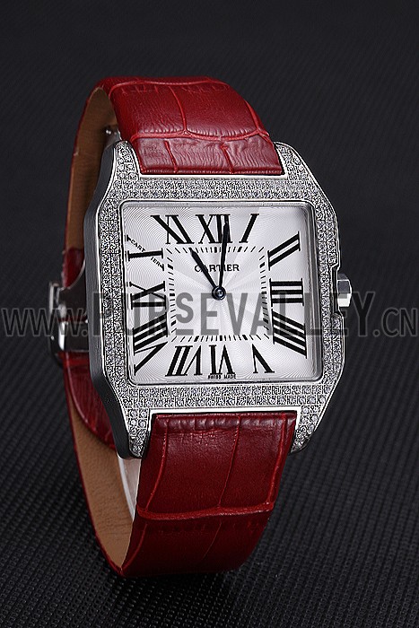 Cartier Santos 100 Diamond Silver Bezel 621928